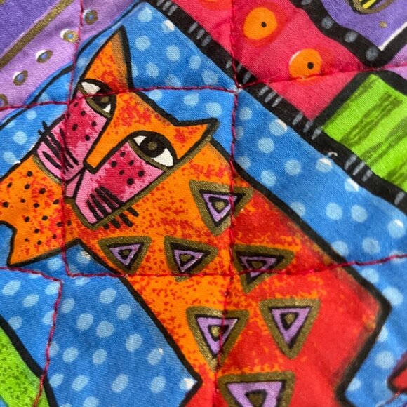 VTG LAUREL BURCH CATS CROSSBODY SHOULDER BAG QUILTED FOLK ART CAT LOVERS KAWAII - Picture 14 of 16